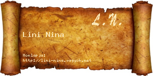 Lini Nina névjegykártya